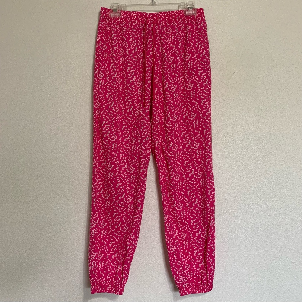 Victoria’s Secret Hearts Pajama Lounge Sleep Pants Joggers Pink Size Small